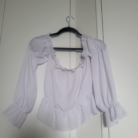 BOOHOO, SLEEVE RUCHEF OFF THE SHOULDER TOP - Picture 2 of 7